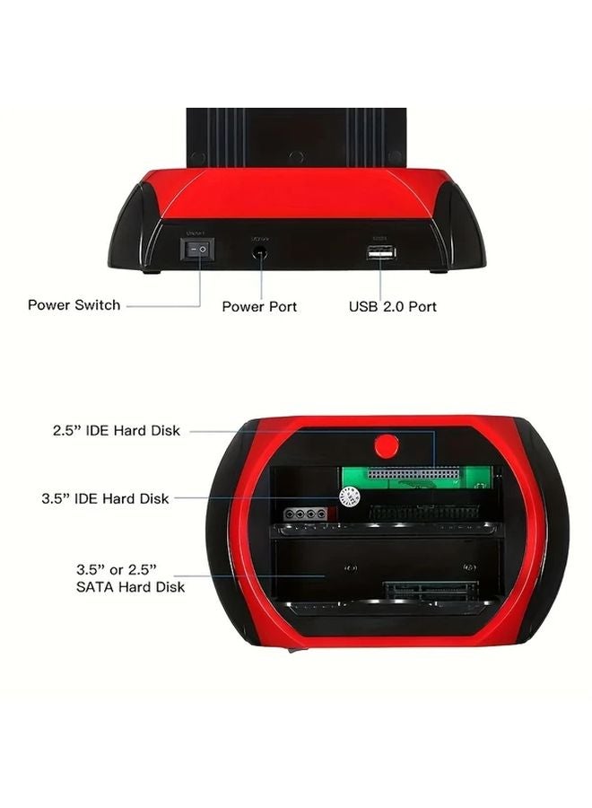 10 In 1 Dual Bay Hard Drive Docking Station USB 5Gbps For 2.5 3.5 Inch HDD SSD TF Card - Image 4